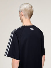 Y-3 Raw Edge 3-Stripes Short Sleeve Tee