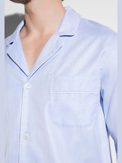 Sea island woven pyjama long - blue