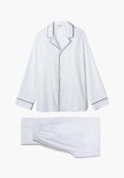 Luxury Jacquard Pyjama Long - white