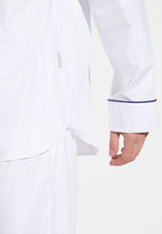 Luxury Jacquard Pyjama Long - white