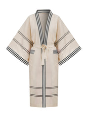 Pesthamal cotton kimono with kutnu trim