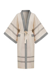 Pesthamal cotton kimono with kutnu trim