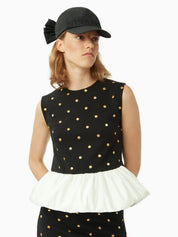 POLKA DOT PEPLUM TOP