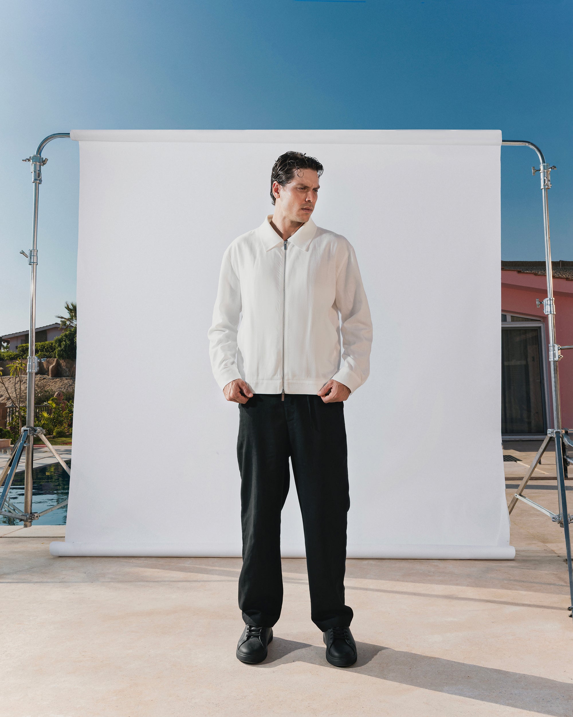 White linen jacket