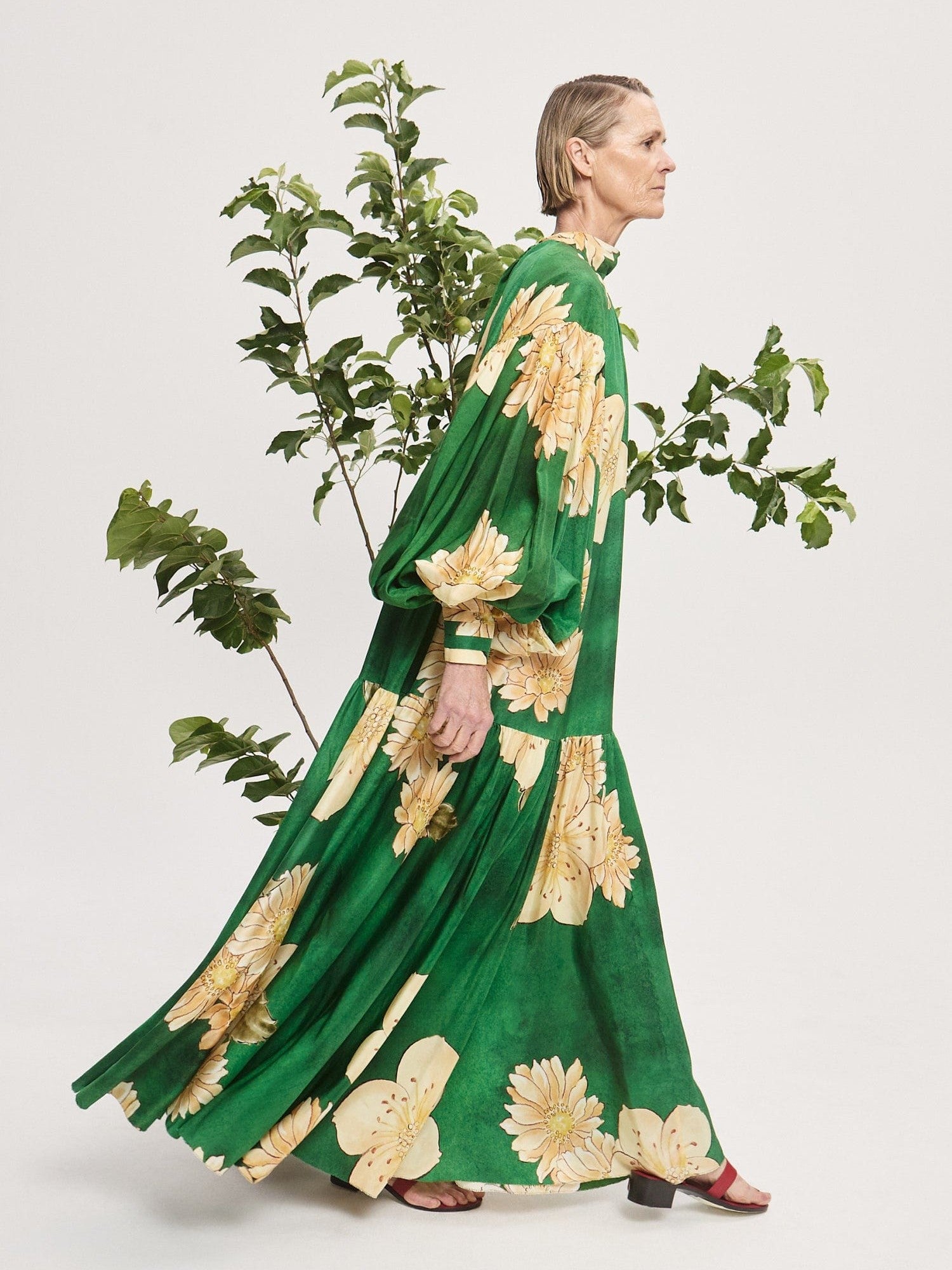 Sage silk gown