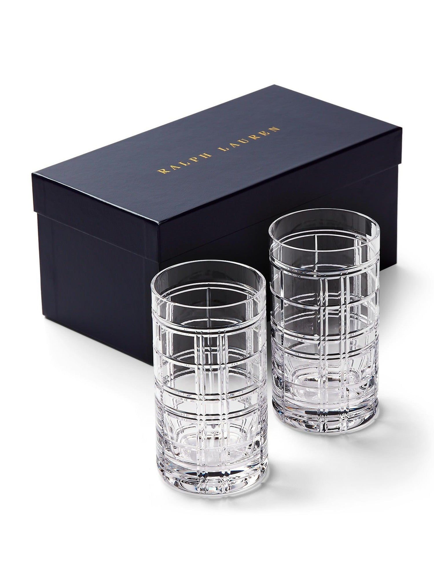 Hudson plaid highball s/2