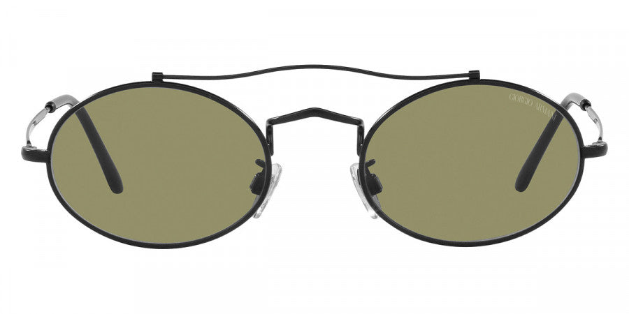 Giorgio Armani Matte Black Oval Men's Sunglasses