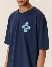 Navy embroidered classic tee