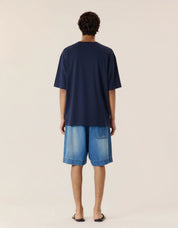 Navy embroidered classic tee