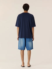 Navy embroidered classic tee