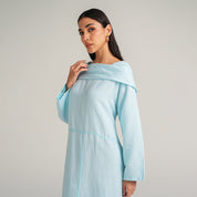 L-BLUE LINEN DRESS