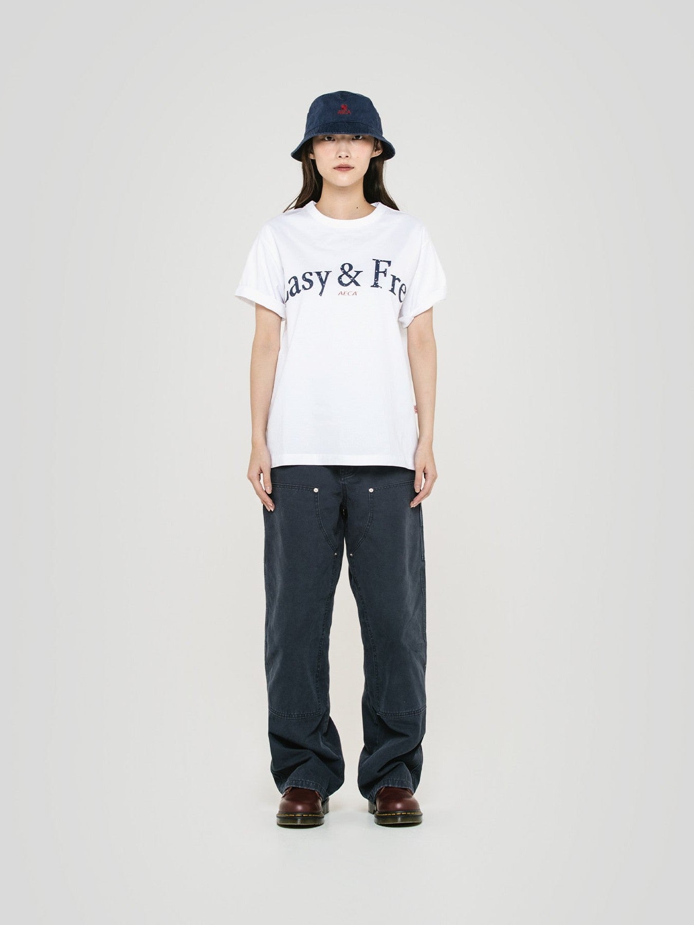 Easy&free half sleeve tee-white