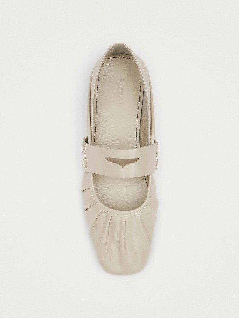 Bargo cream leather ballet flats