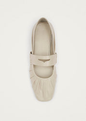 BARGO CREAM LEATHER BALLET FLATS