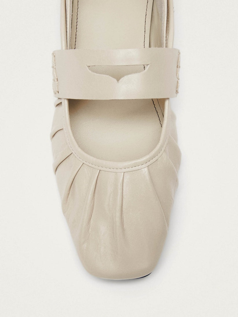 Bargo cream leather ballet flats