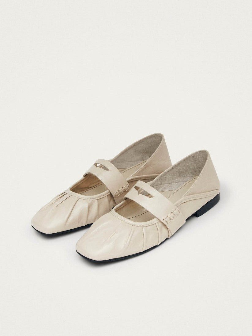 Bargo cream leather ballet flats