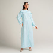 L-BLUE LINEN DRESS