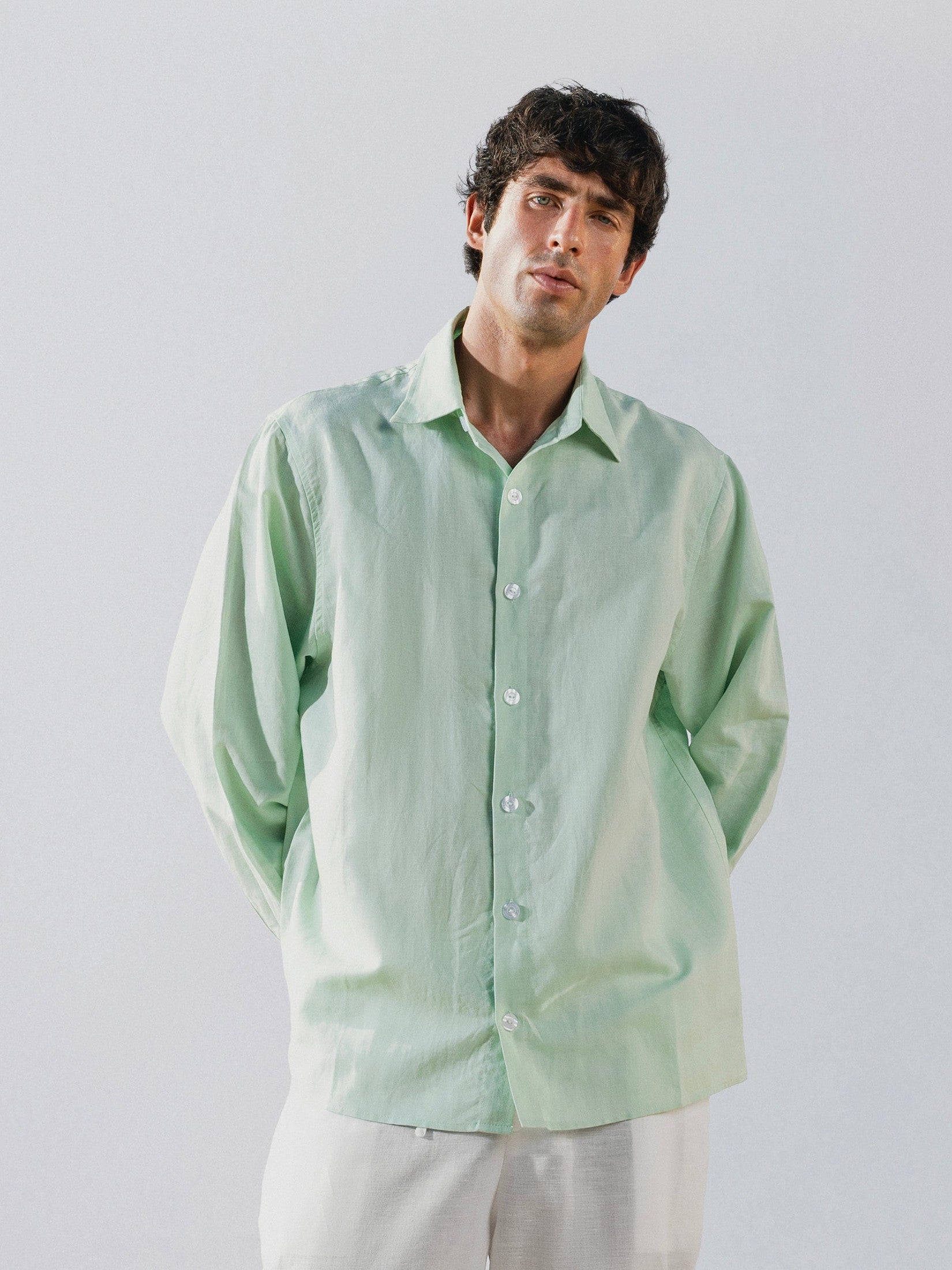 Light green long sleeve shirt solmare