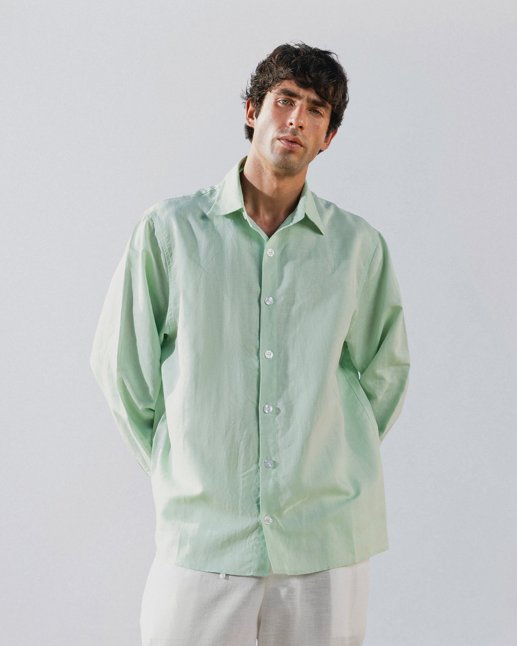 Light green long sleeve shirt solmare