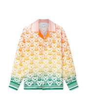 Gradient heart monogram silk shirt