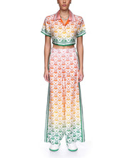 Gradient Heart Monogram Wide Leg Trousers