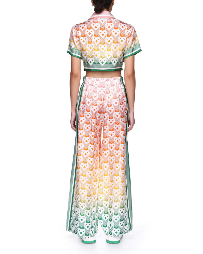 Gradient Heart Monogram Wide Leg Trousers