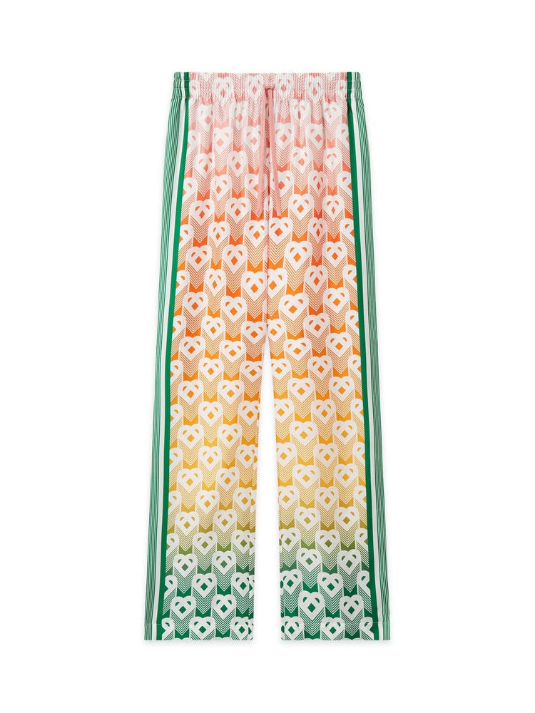 Gradient heart monogram wide leg trousers