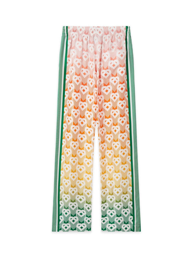Gradient heart monogram wide leg trousers
