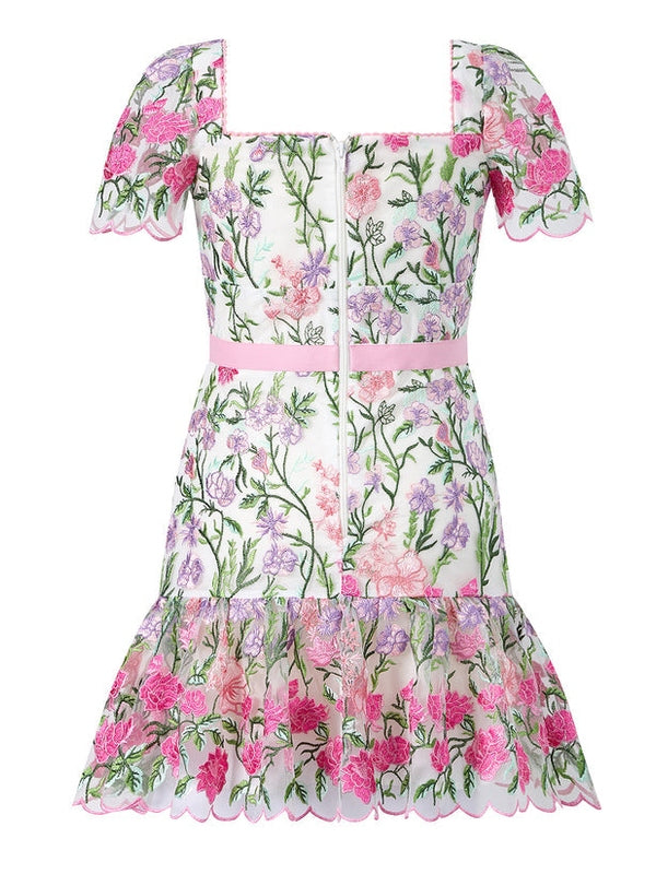 Clara embroidered mini dress