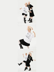 Oversized hip hop dance studio resistance graphics short sleeve t-shirt