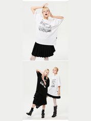 Oversized hip hop dance studio resistance graphics short sleeve t-shirt
