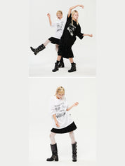 Oversized hip hop dance studio resistance graphics short sleeve t-shirt