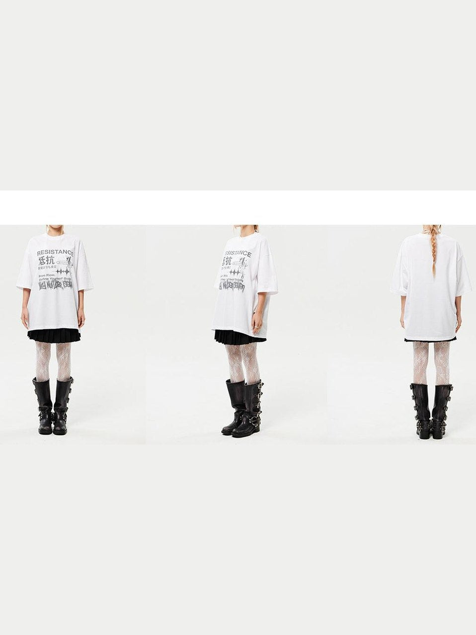Oversized hip hop dance studio resistance graphics short sleeve t-shirt