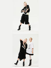 Oversized hip hop dance studio resistance graphics short sleeve t-shirt
