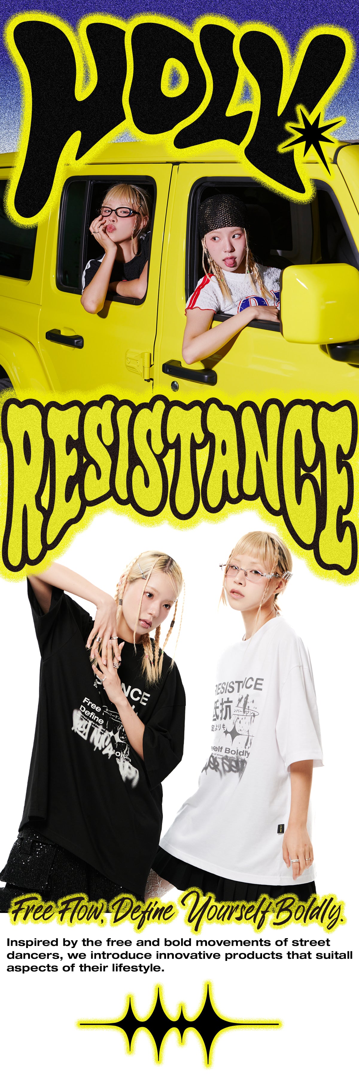 OVERSIZED HIP HOP DANCE STUDIO RESISTANCE GRAPHICS SHORT SLEEVE T-SHIRT