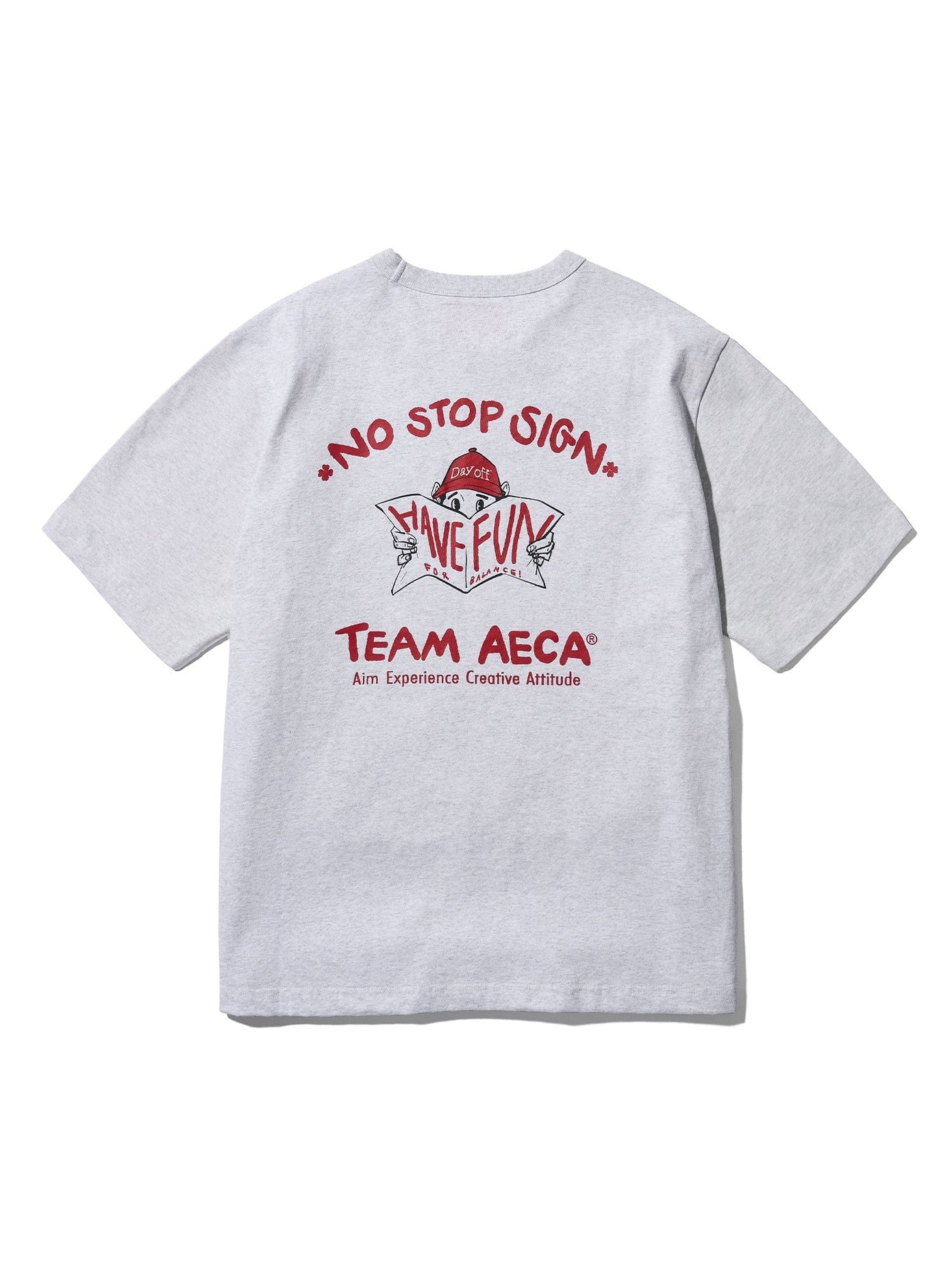Team work half sleeve-light grey