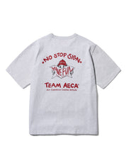 Team work half sleeve-light grey