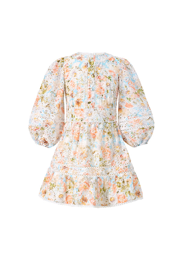 DAPHNE EMBROIDERED LONG SLEEVE DRESS