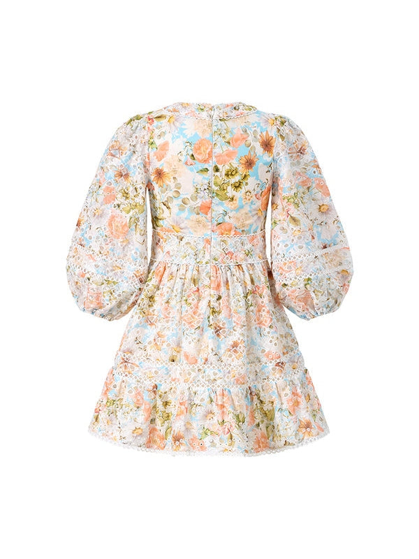 Daphne embroidered long sleeve dress