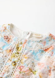 DAPHNE EMBROIDERED LONG SLEEVE DRESS