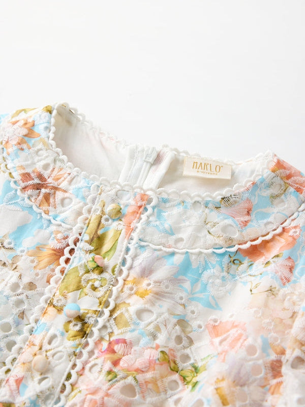 Daphne embroidered long sleeve dress