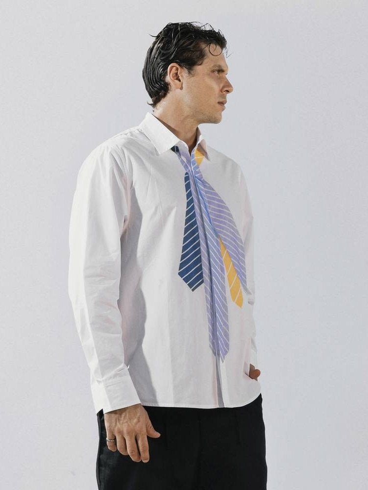 Tie print cotton shirt