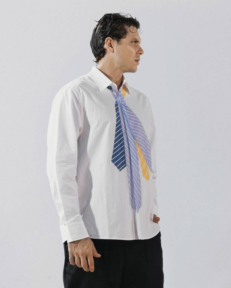 Tie print cotton shirt