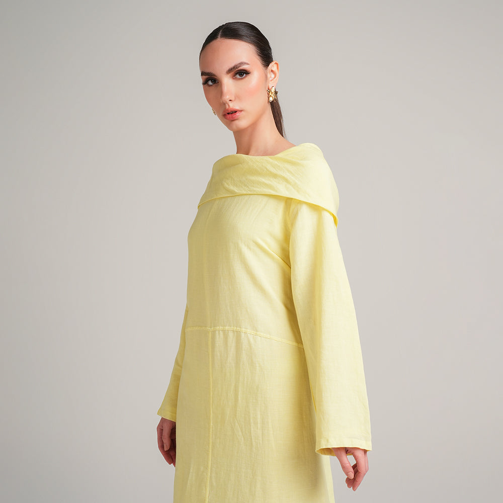 YELLOW LINEN DRESS