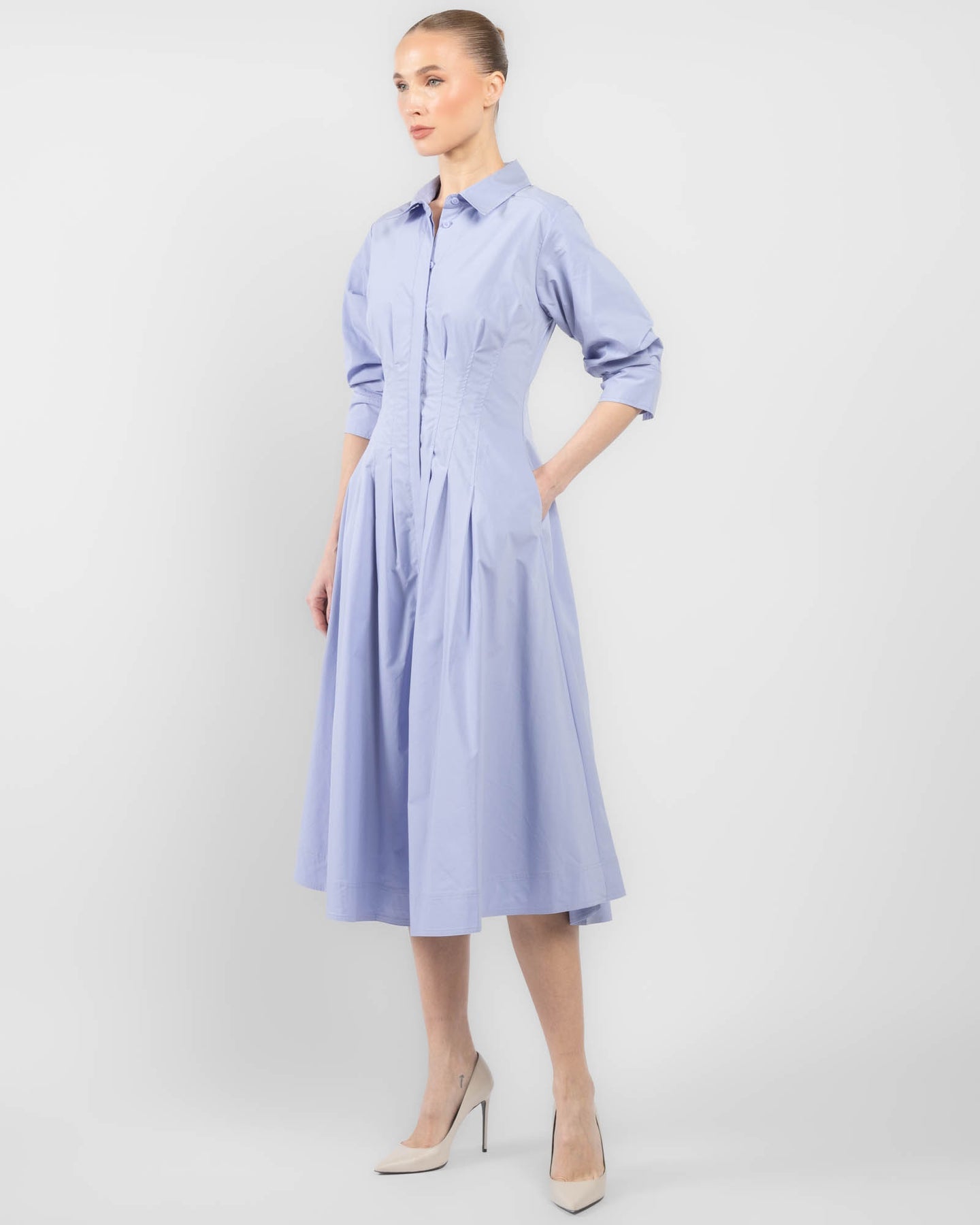 JAZZ PINTUCK MIDI DRESS