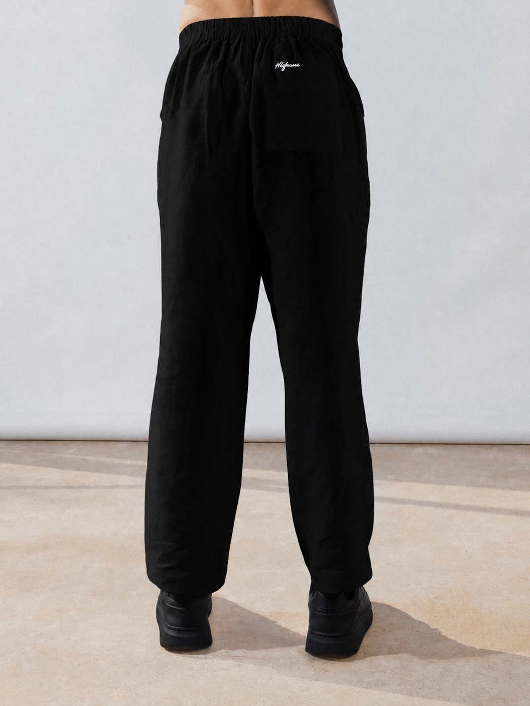 Black linen pant solmare
