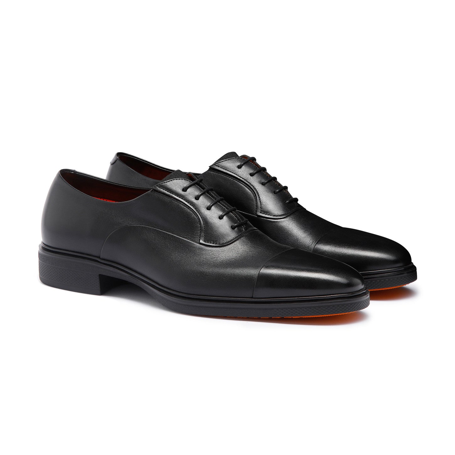 MEN'S BLACK LEATHER EASY LACE-UP