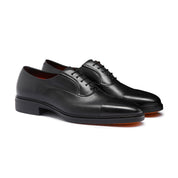MEN'S BLACK LEATHER EASY LACE-UP
