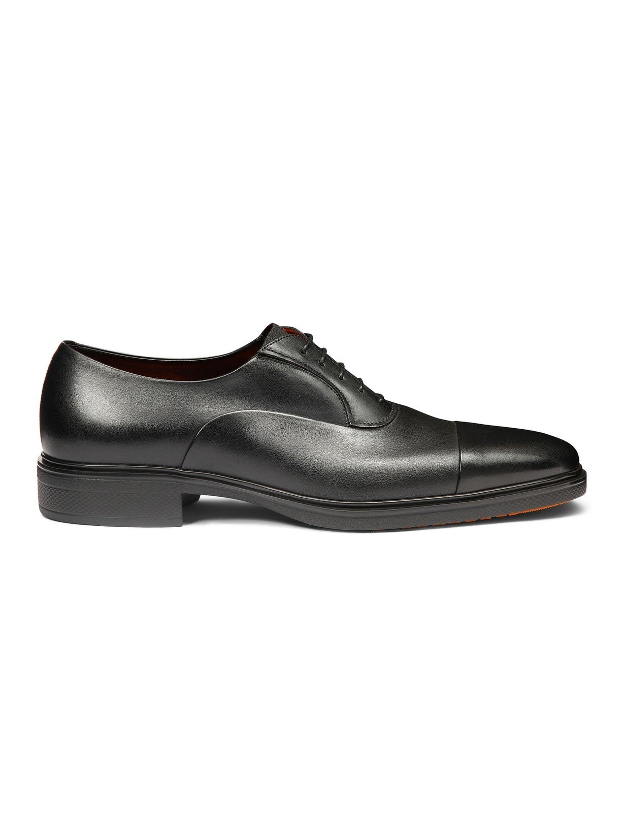 Men's black leather easy lace-up