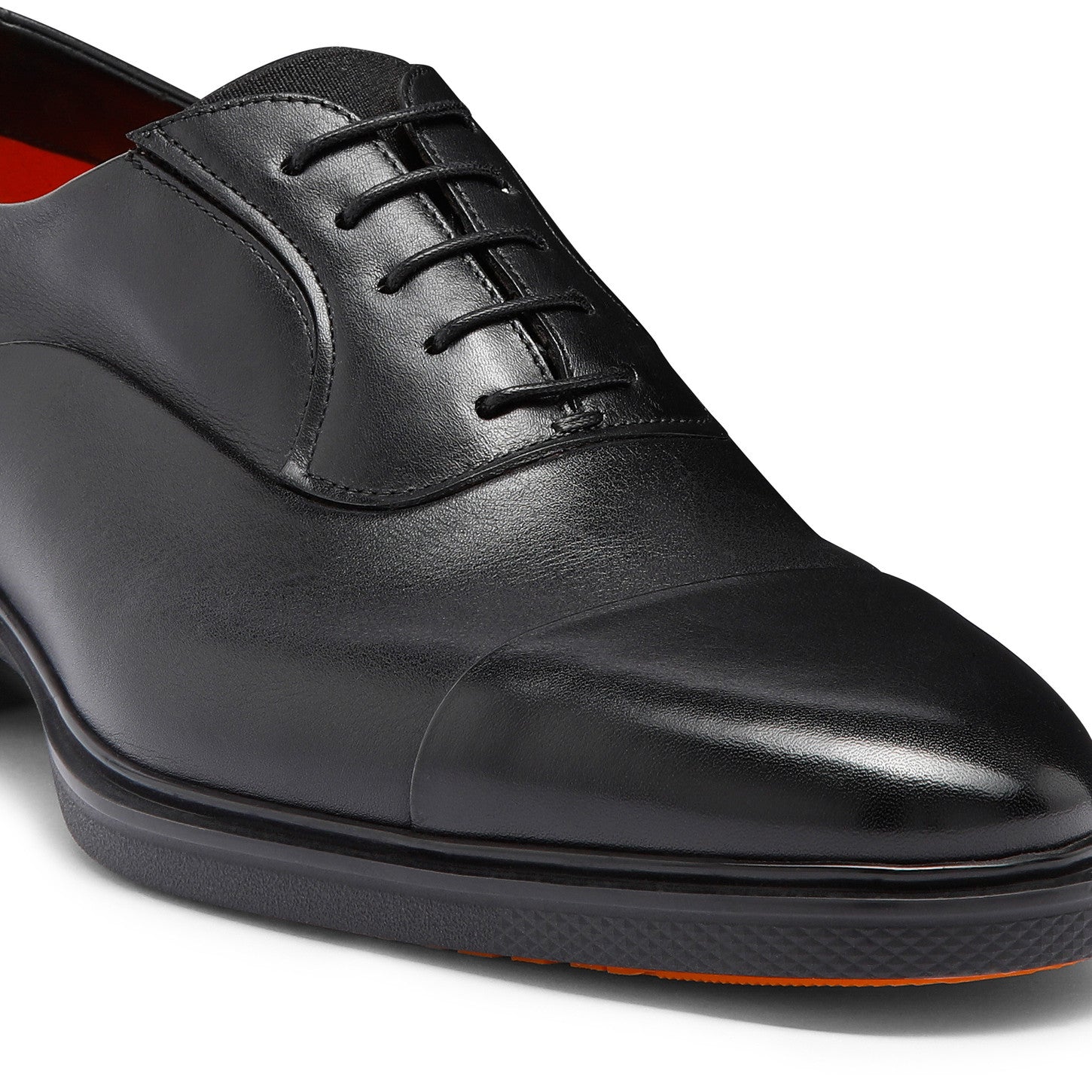 MEN'S BLACK LEATHER EASY LACE-UP